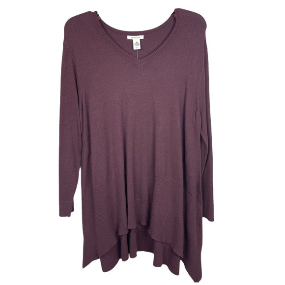 NWT Westbound Wine Asymmetrical Soft Sweater Tunic - Picture 1 of 12